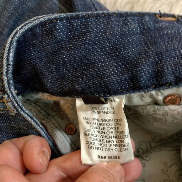 VTG Express Jeans Sz 0 Blue Denim Distressed Straight Leg Jeans Womens Mid RIse - Picture 9 of 9